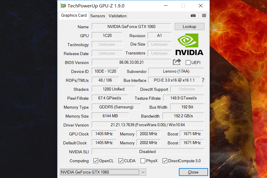 Lenovo Legion Y720 GPU benchmarks