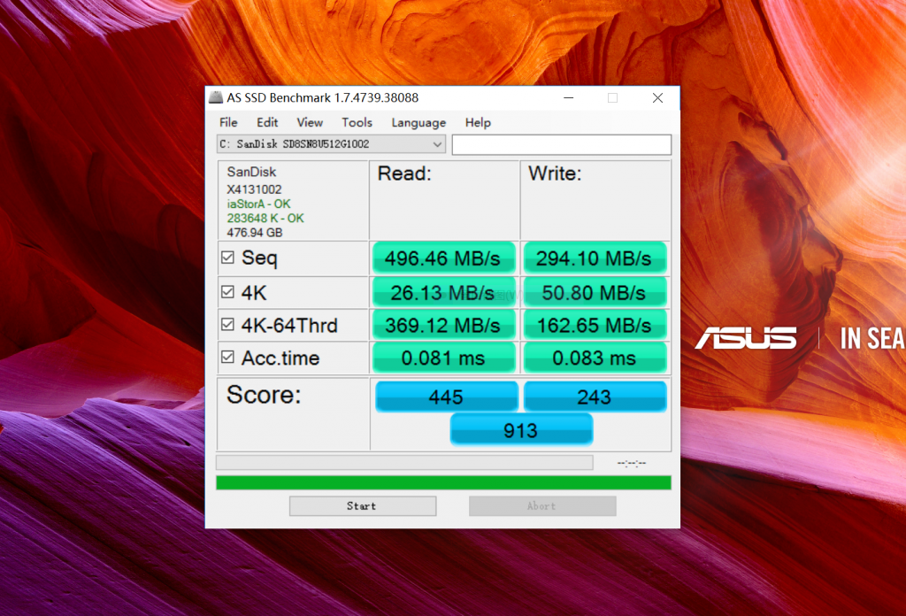 ASUS ZenBook UX430UQ ssd test