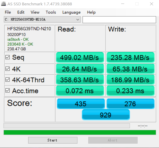 Asus ZenBook UX530UQ hard disk performance