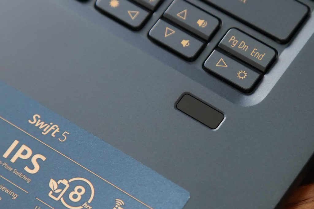 Acer Swift 5 SF514-52 fingerprint scanning